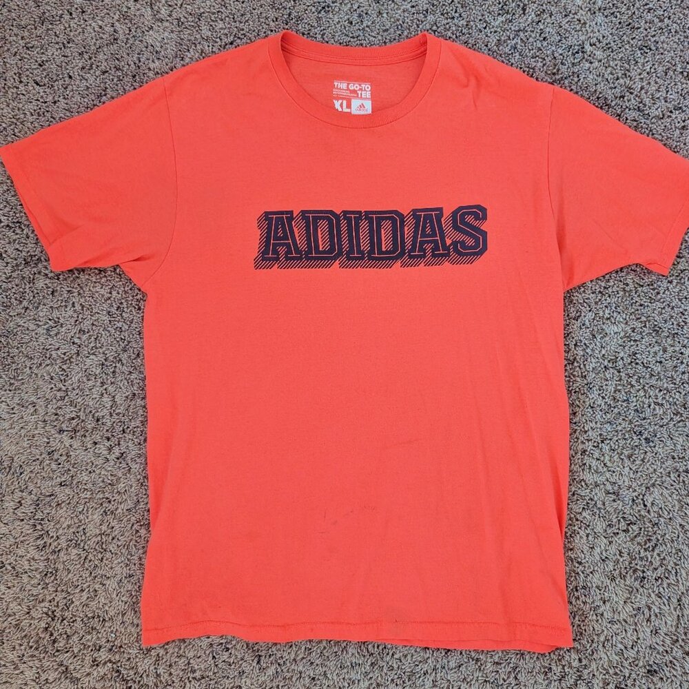 ADIDAS Men's Pink-Red Performance Short Sleeve Tee Shirt Size XL